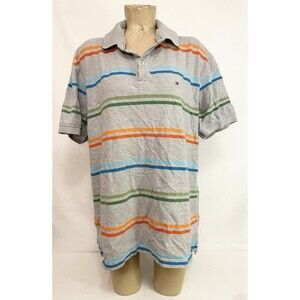 Tommy Hilfiger Polo Shirt XL X Large 50” Short Sleeve Collar Striped Golf Casual